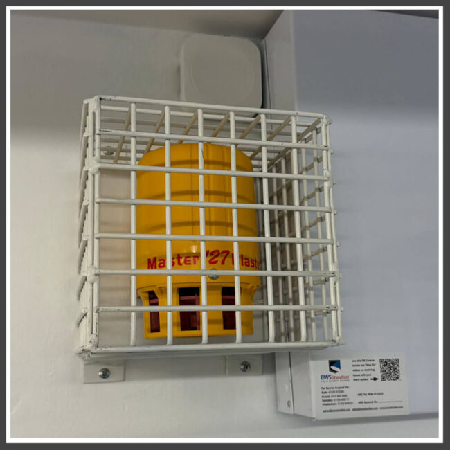 Wire mesh sounder guard cage