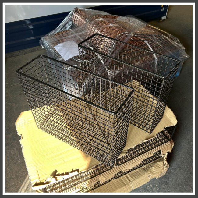 wire mesh baskets black powder coated